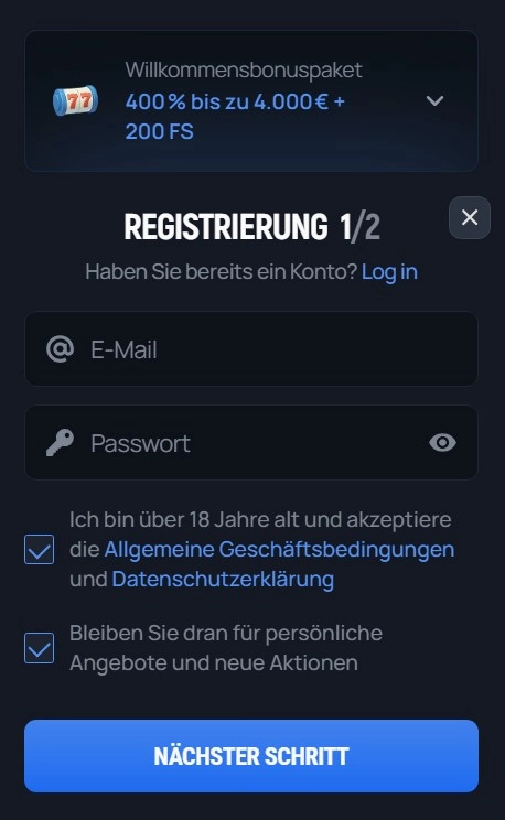 Login und Registrierung
